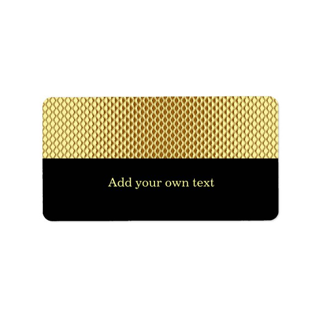 Gold Metal Glitter Black Label Gift Sticker (Front)