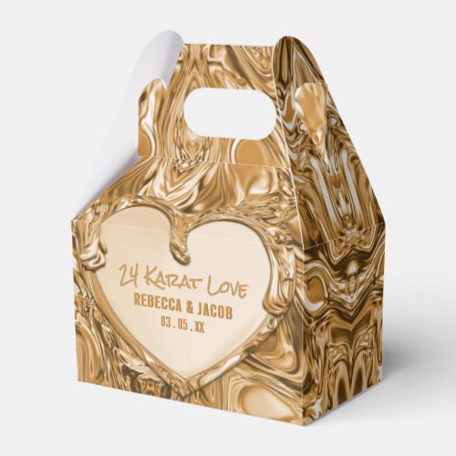 Gold Metal Heart Retro Favor Boxes
