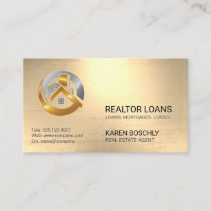 Gold Metal House Real Estate Properties Business Card