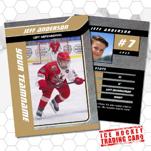 Gold Metal Ice Hockey Trading Card