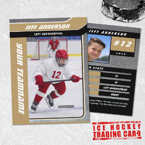 Gold Metal Ice Hockey Trading Card