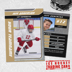 Gold Metal Ice Hockey Trading Card