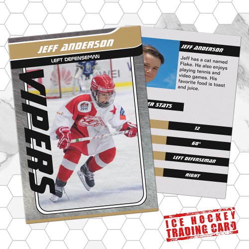 Gold Metal Ice Hockey Trading Card