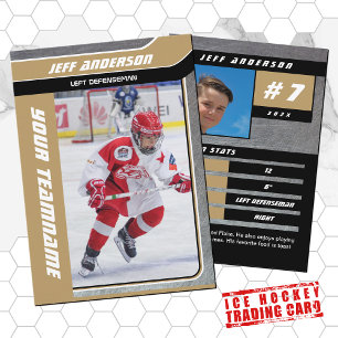 Gold Metal Ice Hockey Trading Card