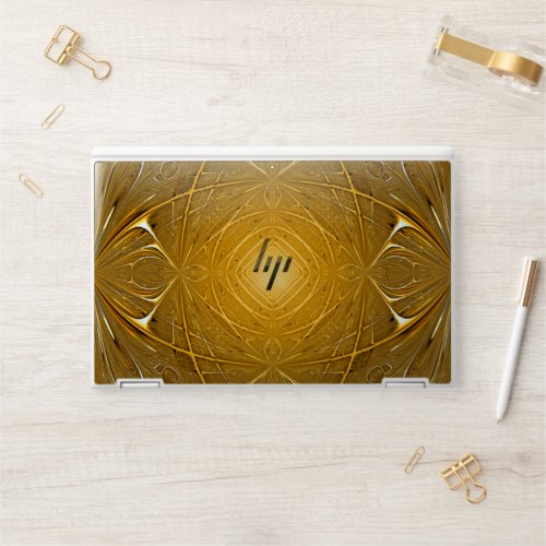 Gold metal pattern design HP laptop skin