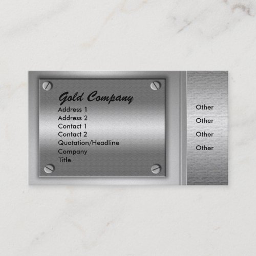 Gold Metal Plates Business Cards