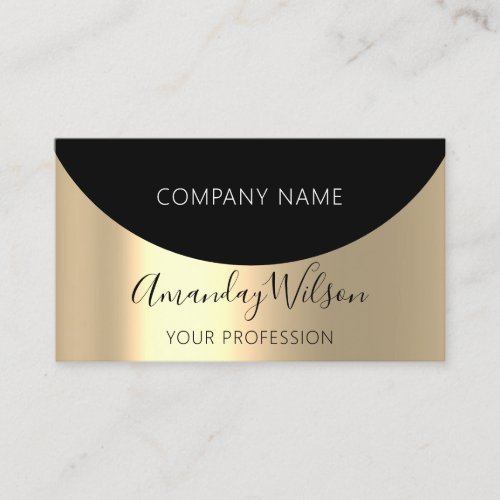 Gold Metal Professional Minimalism Geometry Business Card