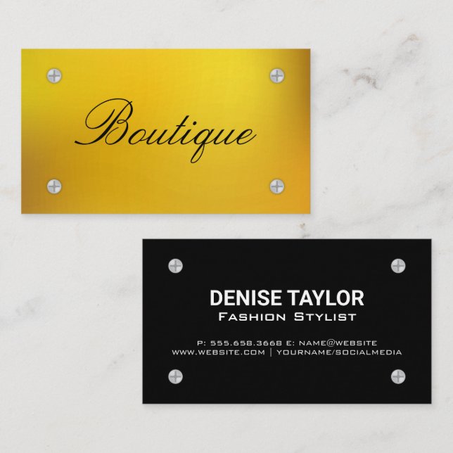 Gold | Metal Screws Business Card (Front/Back)