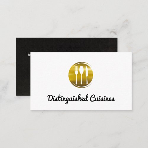 Gold Metal Silverware Logo Business Card