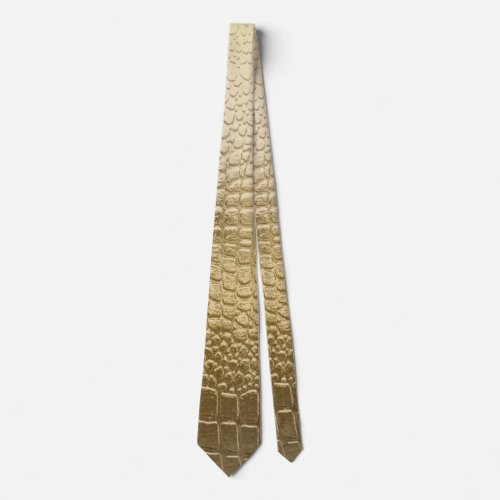 Gold Metal Snakeskin Pattern Neck Tie