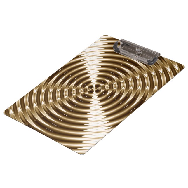 Gold Metal Spiral Clipboard (Angled)