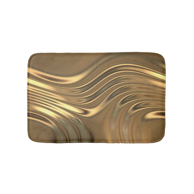 Gold Metal Swirling Design Bath Mat (Front)