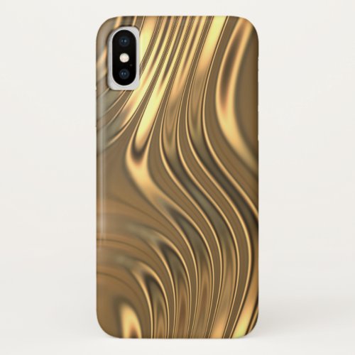 Gold Metal Swirling Design iPhone XS Case