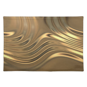 Gold Metal Swirling Design Cloth Placemat