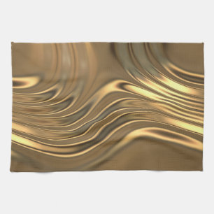 Gold Metal Swirling Design Kitchen Towel