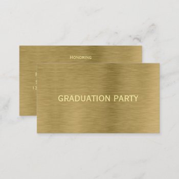 Gold Metal Texture Graduation Party Ticket Invite by TheBusinessCardStore at Zazzle