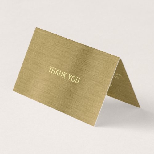 Gold Metal Texture LogoPicture Thank You Card