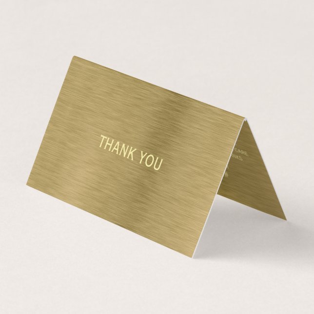 Gold Metal Texture Logo/Picture Thank You Card (Front)