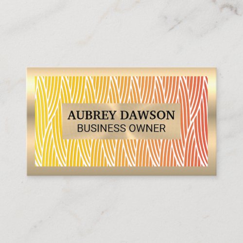 Gold Metal  Weaved Pattern Lines Business Card