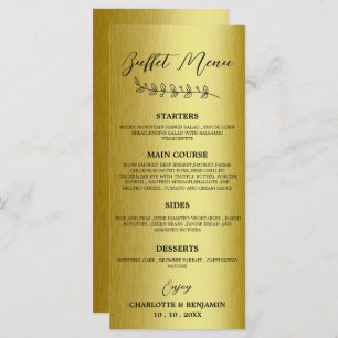 Gold Metal Wedding Buffet Menu