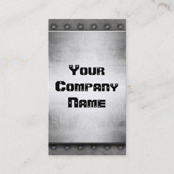Gold Metal With Rivets Border Business Cards by MetalShop at Zazzle