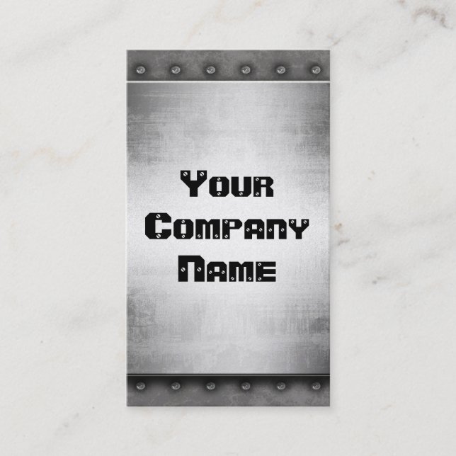 Gold Metal With Rivets Border Business Cards (Front)