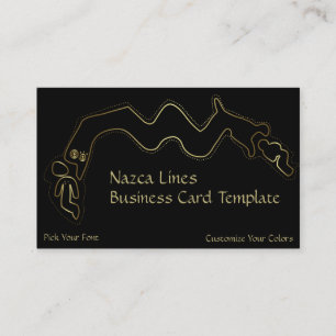 Gold Metallic Ancient Alien Logo Nazca Lines Business Card