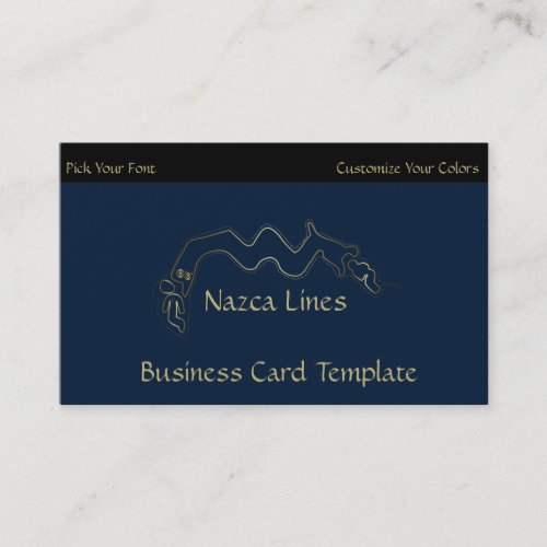 Gold Metallic Ancient Alien Logo Nazca Lines Business Card