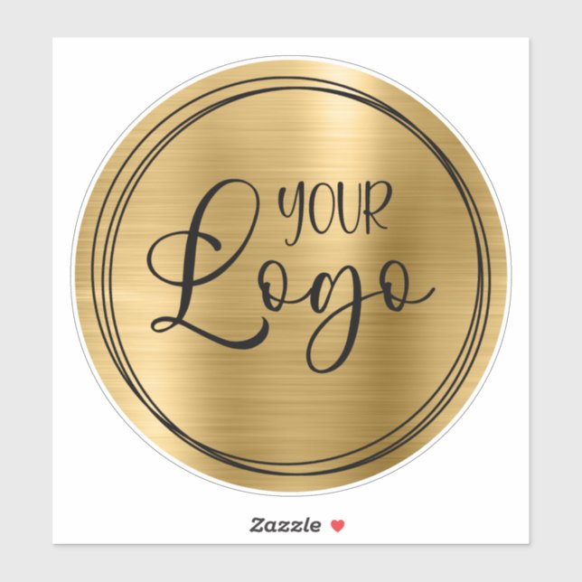 Gold Metallic and Black Logo Promo Sticker (Sheet)