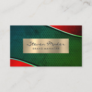 Gold Metallic and Gray Background Mesh Business Card