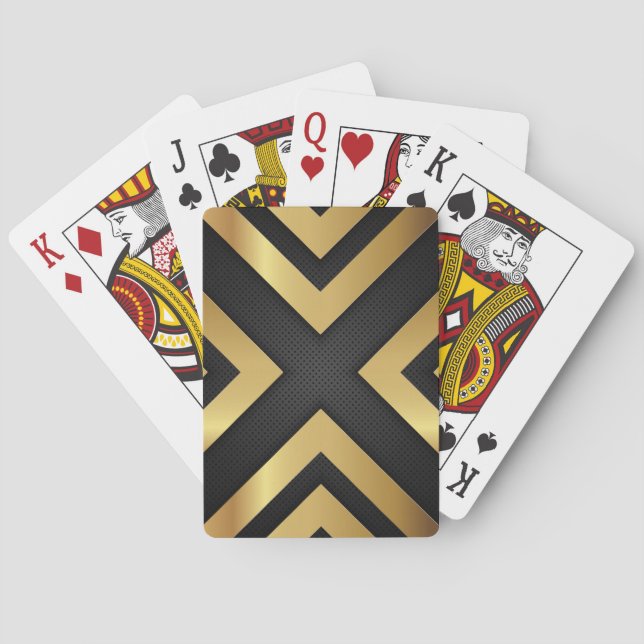 Gold Metallic Arrow Poker Cards (Back)