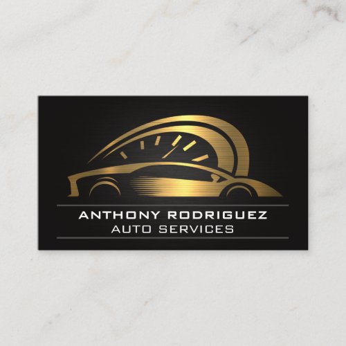 Gold Metallic Auto Logo Business Card