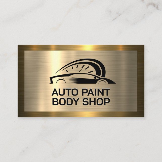 Gold Metallic | Auto Logo Business Card (Front)