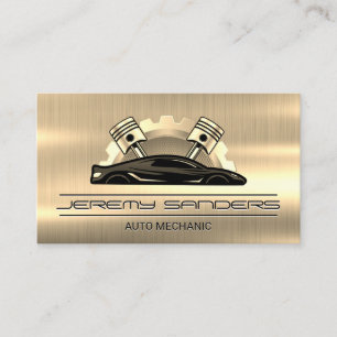 Gold Metallic Auto Repair Services Business Card