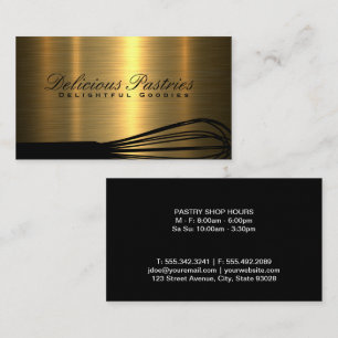 Gold Metallic Background Whisk Business Card