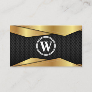 Gold Metallic Black Metal Texture Business Card