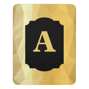Gold metallic black personal monogram door sign