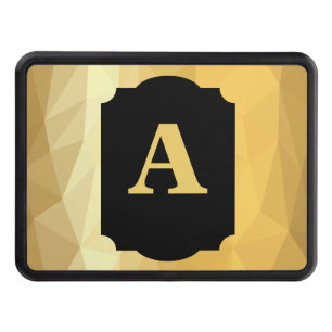 Gold metallic black personal monogram hitch cover