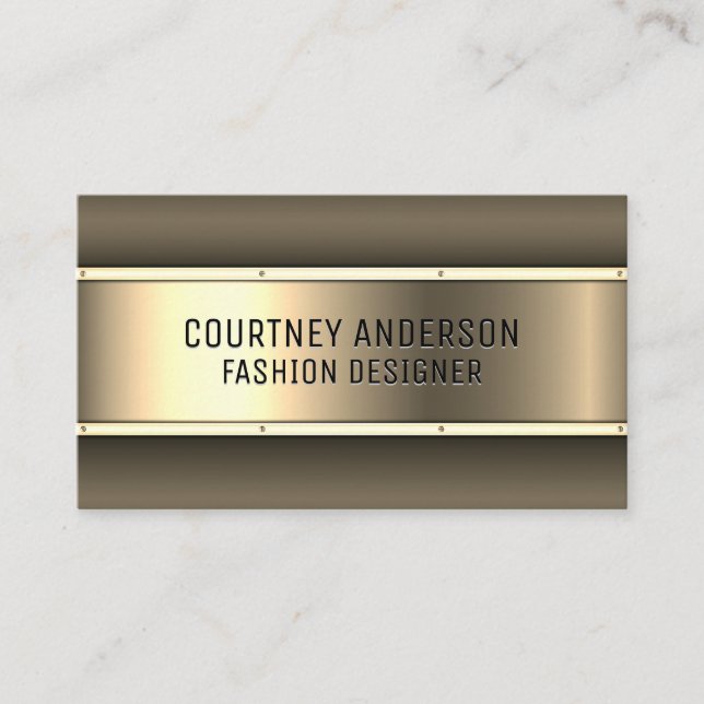 Gold Metallic Brushed Business Card (Front)