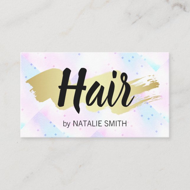 Gold Metallic Brushed | Mosaic Geometric Business Card (Front)