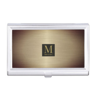 Gold Metallic Business Card Holder