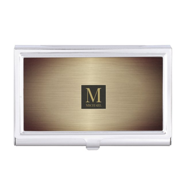 Gold Metallic Business Card Holder (Front)
