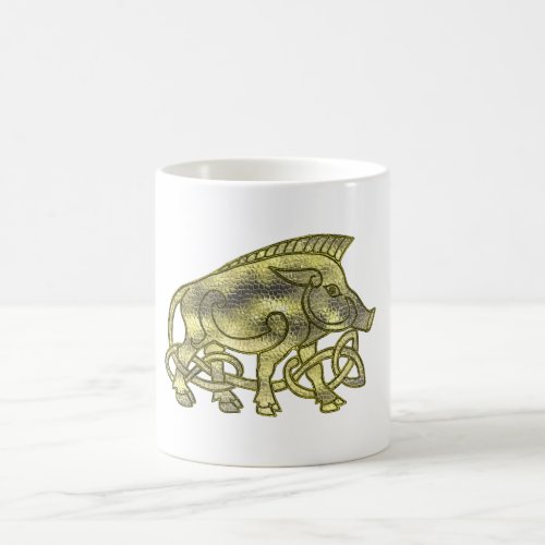 Gold Metallic Celtlic  Hog or Boar Mug