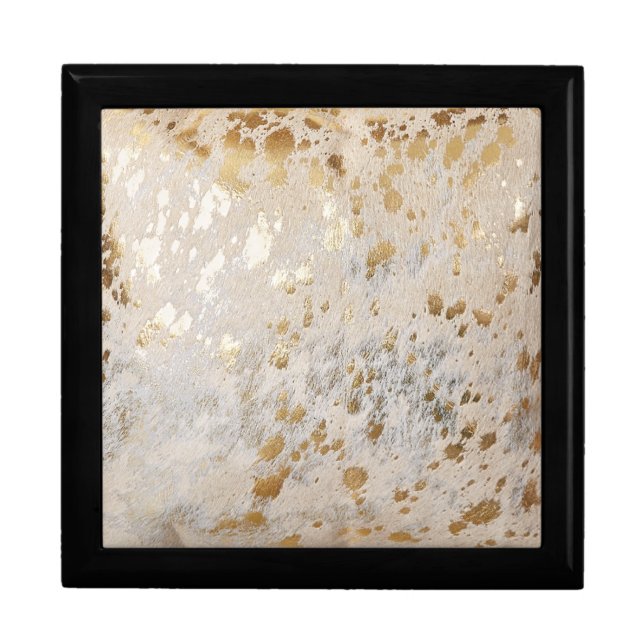 Gold Metallic Cowhide Print | Luxurious Gift Box (Front)