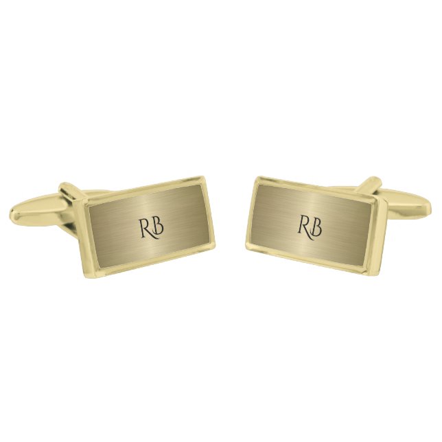 Gold Metallic Cufflinks (Angled)