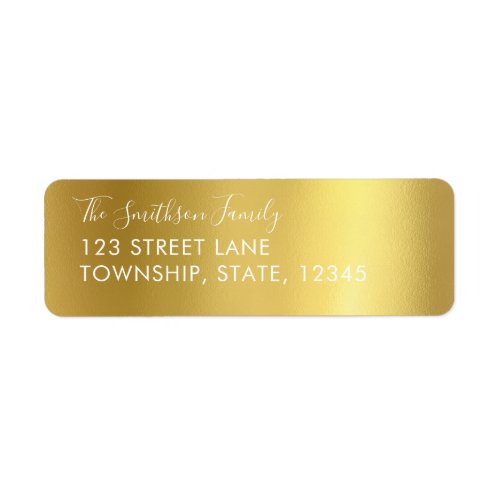 Gold Metallic Custom Return Address Labels