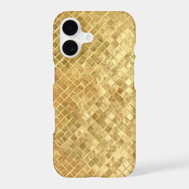 Gold Metallic Diamond Pattern Case-Mate iPhone Case (Back)
