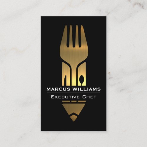 Gold Metallic Dinnerware Business Card