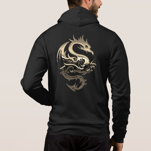 Gold Metallic Dragon Hoodie (Back)