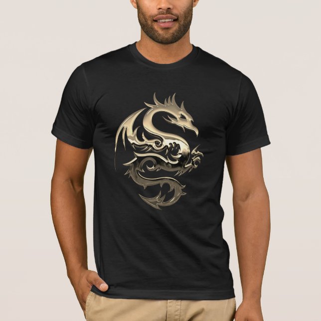 Gold Metallic Dragon T-Shirt (Front)